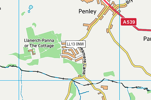 LL13 0NW map - OS VectorMap District (Ordnance Survey)