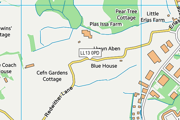 LL13 0PD map - OS VectorMap District (Ordnance Survey)