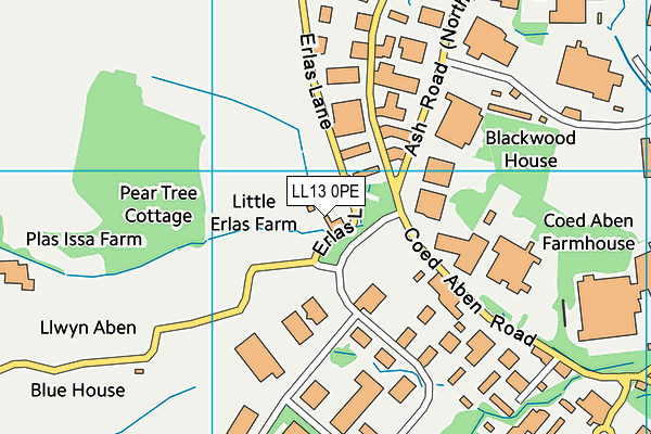 LL13 0PE map - OS VectorMap District (Ordnance Survey)