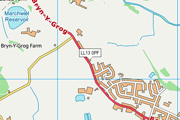 LL13 0PF map - OS VectorMap District (Ordnance Survey)