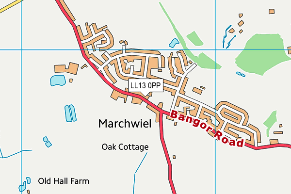 LL13 0PP map - OS VectorMap District (Ordnance Survey)