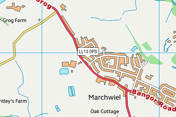 LL13 0PS map - OS VectorMap District (Ordnance Survey)