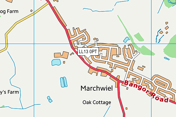 LL13 0PT map - OS VectorMap District (Ordnance Survey)