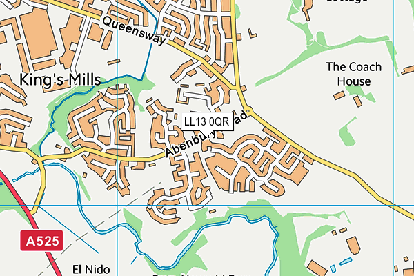 LL13 0QR map - OS VectorMap District (Ordnance Survey)