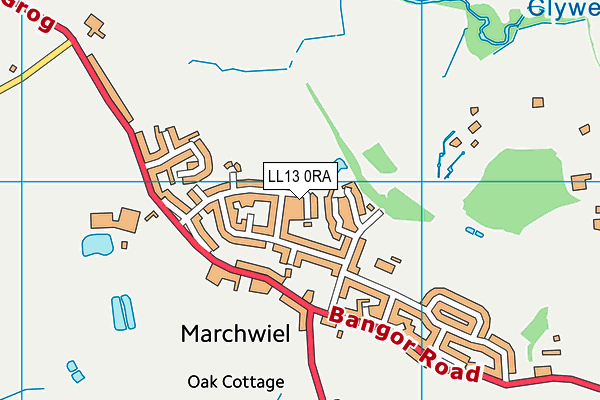 LL13 0RA map - OS VectorMap District (Ordnance Survey)