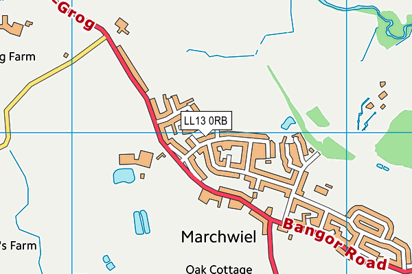 LL13 0RB map - OS VectorMap District (Ordnance Survey)