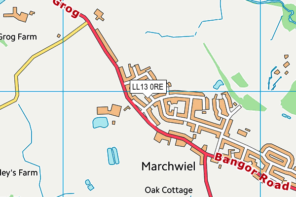 LL13 0RE map - OS VectorMap District (Ordnance Survey)