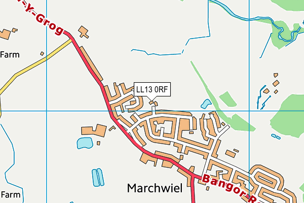 LL13 0RF map - OS VectorMap District (Ordnance Survey)