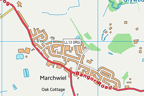 LL13 0RG map - OS VectorMap District (Ordnance Survey)