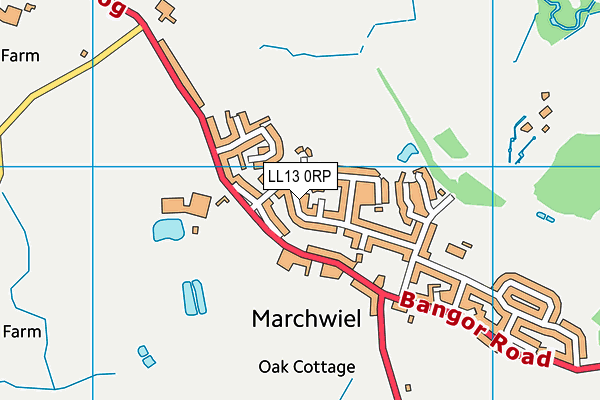 LL13 0RP map - OS VectorMap District (Ordnance Survey)