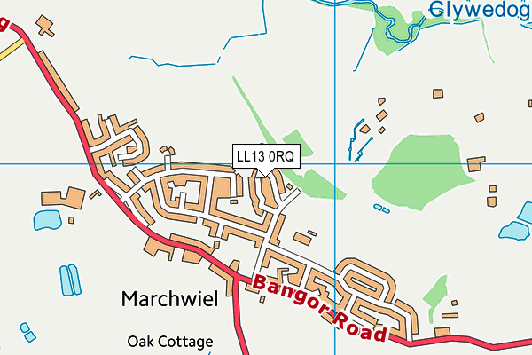 LL13 0RQ map - OS VectorMap District (Ordnance Survey)