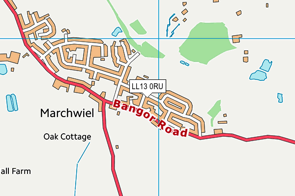 LL13 0RU map - OS VectorMap District (Ordnance Survey)