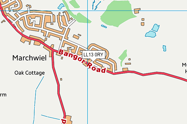 LL13 0RY map - OS VectorMap District (Ordnance Survey)