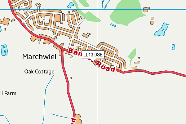 LL13 0SE map - OS VectorMap District (Ordnance Survey)