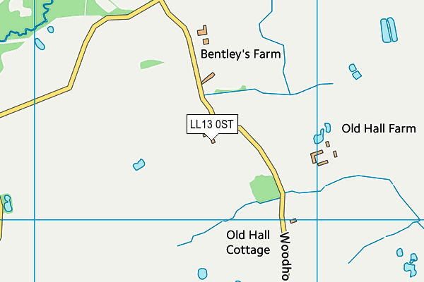 LL13 0ST map - OS VectorMap District (Ordnance Survey)