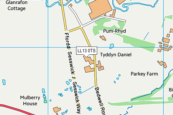 LL13 0TS map - OS VectorMap District (Ordnance Survey)