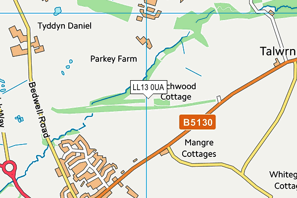 LL13 0UA map - OS VectorMap District (Ordnance Survey)