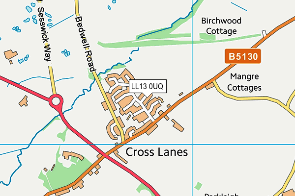 LL13 0UQ map - OS VectorMap District (Ordnance Survey)