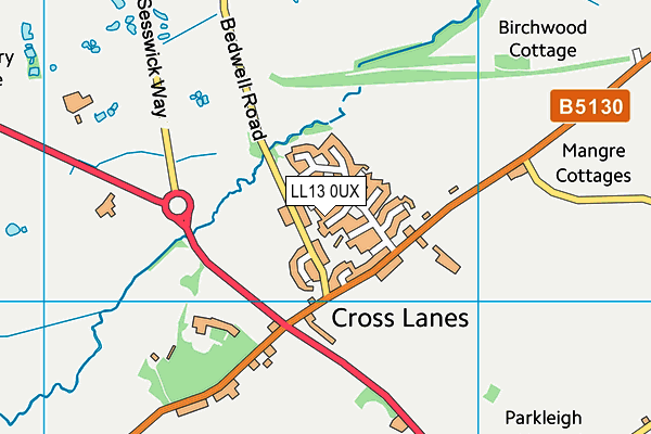 LL13 0UX map - OS VectorMap District (Ordnance Survey)