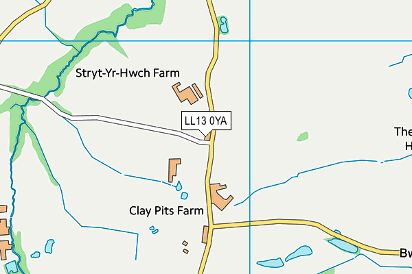 LL13 0YA map - OS VectorMap District (Ordnance Survey)