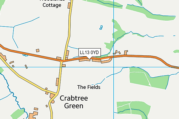 LL13 0YD map - OS VectorMap District (Ordnance Survey)
