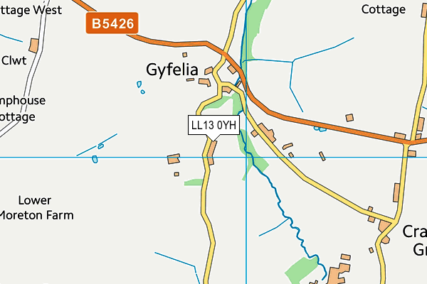 LL13 0YH map - OS VectorMap District (Ordnance Survey)