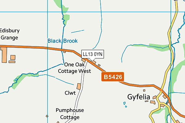 LL13 0YN map - OS VectorMap District (Ordnance Survey)