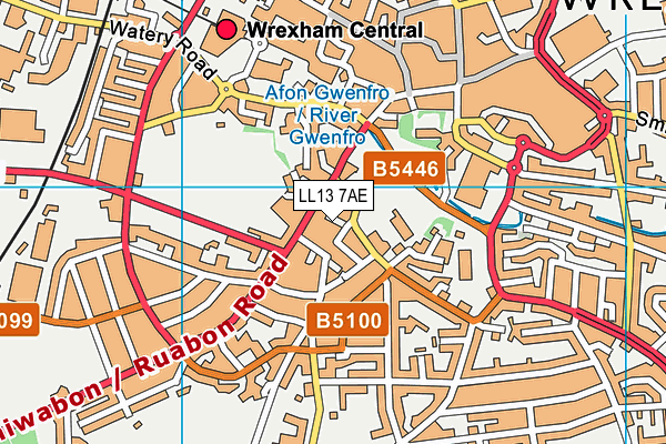 LL13 7AE map - OS VectorMap District (Ordnance Survey)