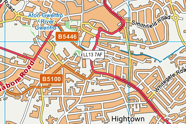 LL13 7AF map - OS VectorMap District (Ordnance Survey)