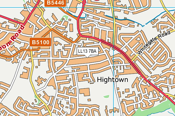 LL13 7BA map - OS VectorMap District (Ordnance Survey)