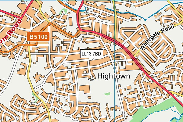 LL13 7BD map - OS VectorMap District (Ordnance Survey)