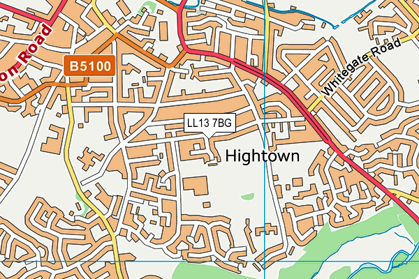 LL13 7BG map - OS VectorMap District (Ordnance Survey)