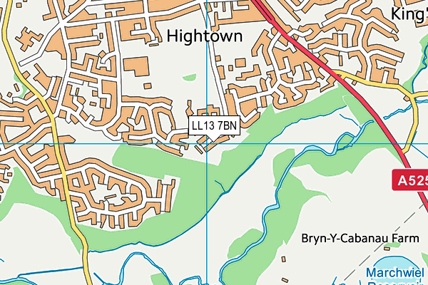 LL13 7BN map - OS VectorMap District (Ordnance Survey)
