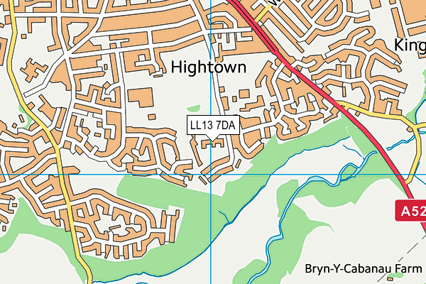 Ysgol Bodhyfryd map (LL13 7DA) - OS VectorMap District (Ordnance Survey)