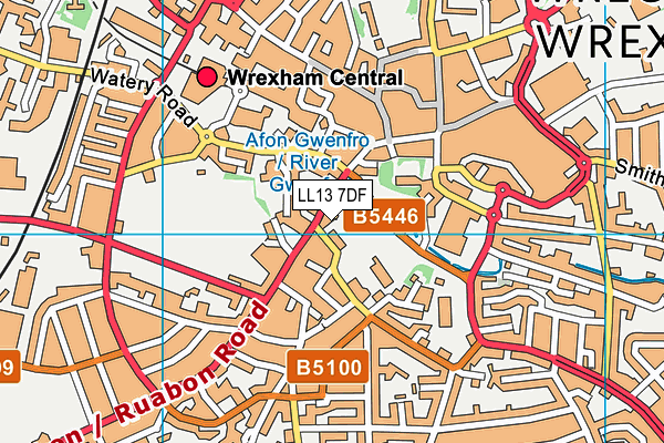 LL13 7DF map - OS VectorMap District (Ordnance Survey)