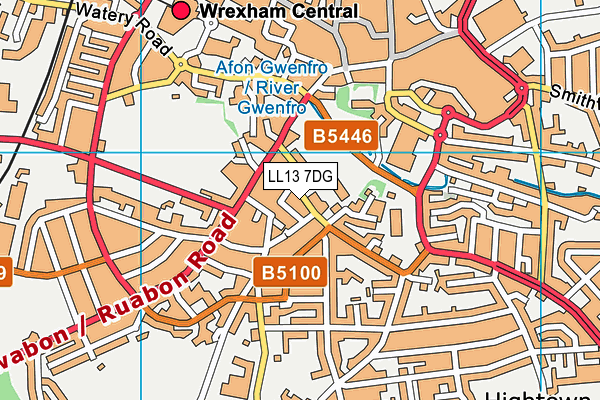 LL13 7DG map - OS VectorMap District (Ordnance Survey)