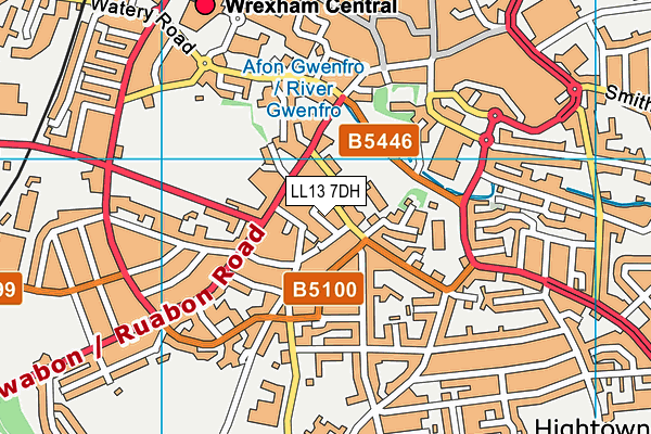 LL13 7DH map - OS VectorMap District (Ordnance Survey)