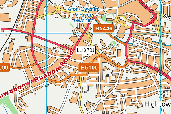 LL13 7DJ map - OS VectorMap District (Ordnance Survey)