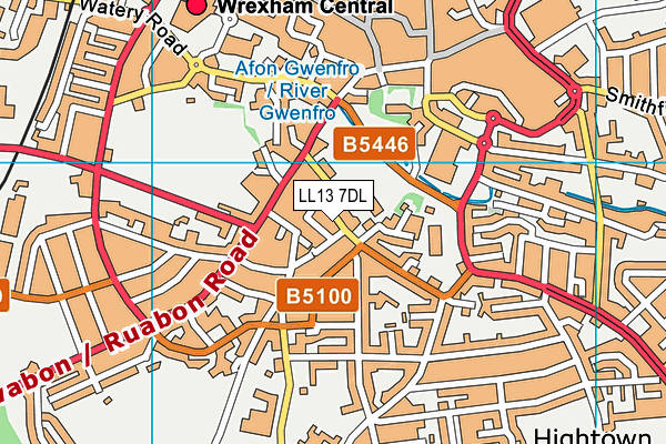 LL13 7DL map - OS VectorMap District (Ordnance Survey)