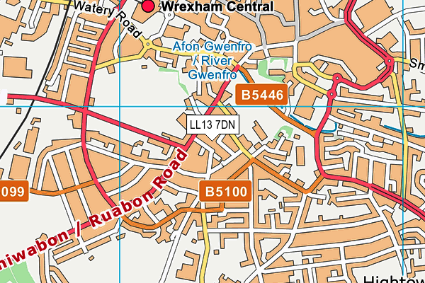 LL13 7DN map - OS VectorMap District (Ordnance Survey)