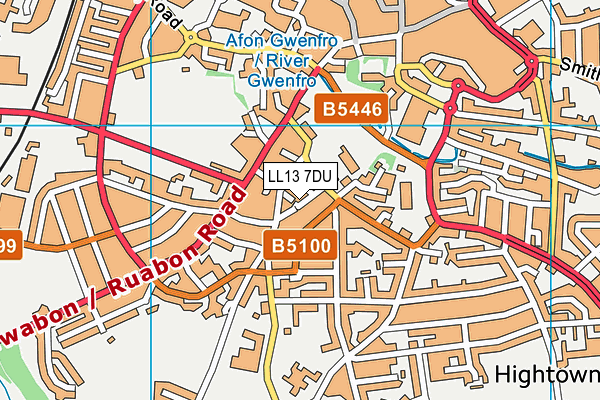 LL13 7DU map - OS VectorMap District (Ordnance Survey)