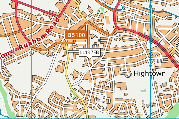 LL13 7EB map - OS VectorMap District (Ordnance Survey)