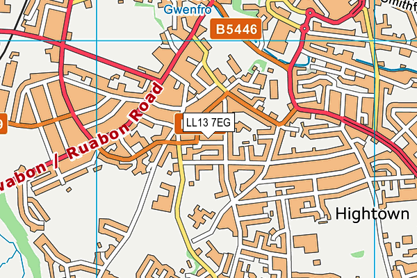 LL13 7EG map - OS VectorMap District (Ordnance Survey)