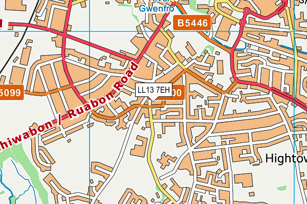 LL13 7EH map - OS VectorMap District (Ordnance Survey)