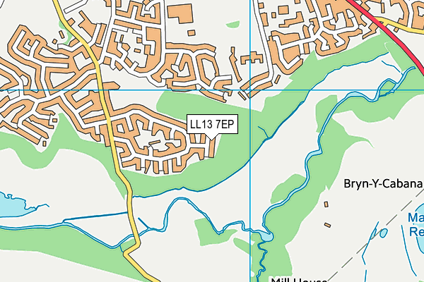 LL13 7EP map - OS VectorMap District (Ordnance Survey)