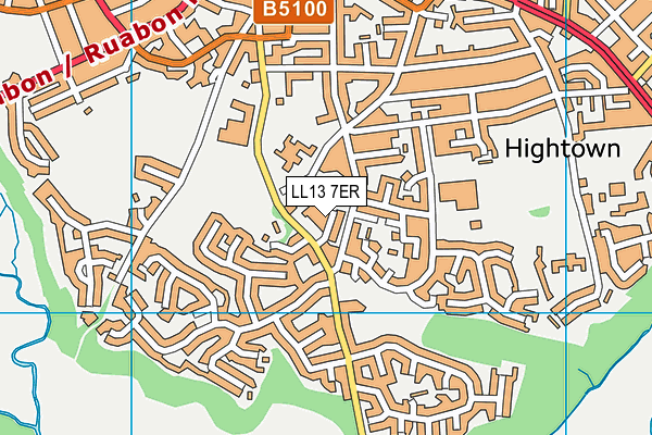 LL13 7ER map - OS VectorMap District (Ordnance Survey)