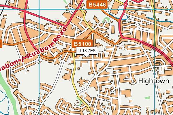 LL13 7ES map - OS VectorMap District (Ordnance Survey)