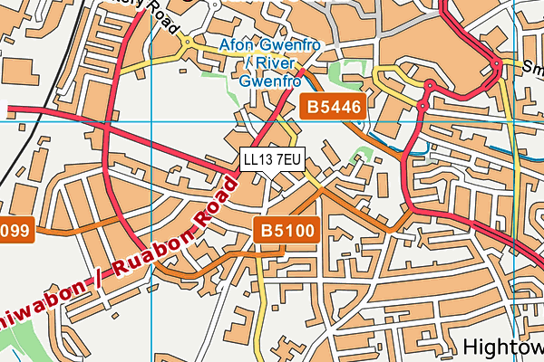 LL13 7EU map - OS VectorMap District (Ordnance Survey)