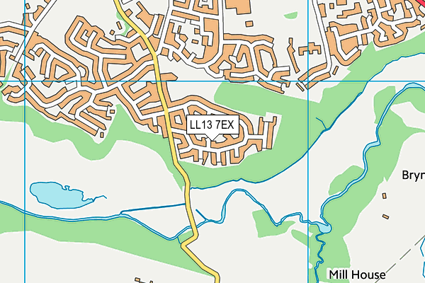 LL13 7EX map - OS VectorMap District (Ordnance Survey)