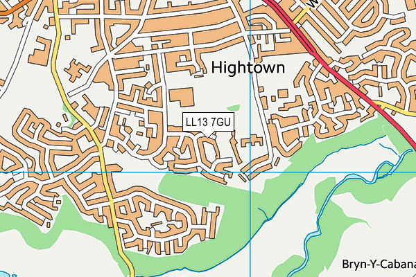 LL13 7GU map - OS VectorMap District (Ordnance Survey)